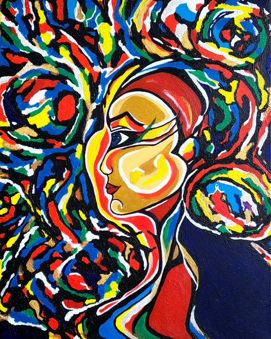 Inner world: Enter, breathe it all in / Mixed media on canvas