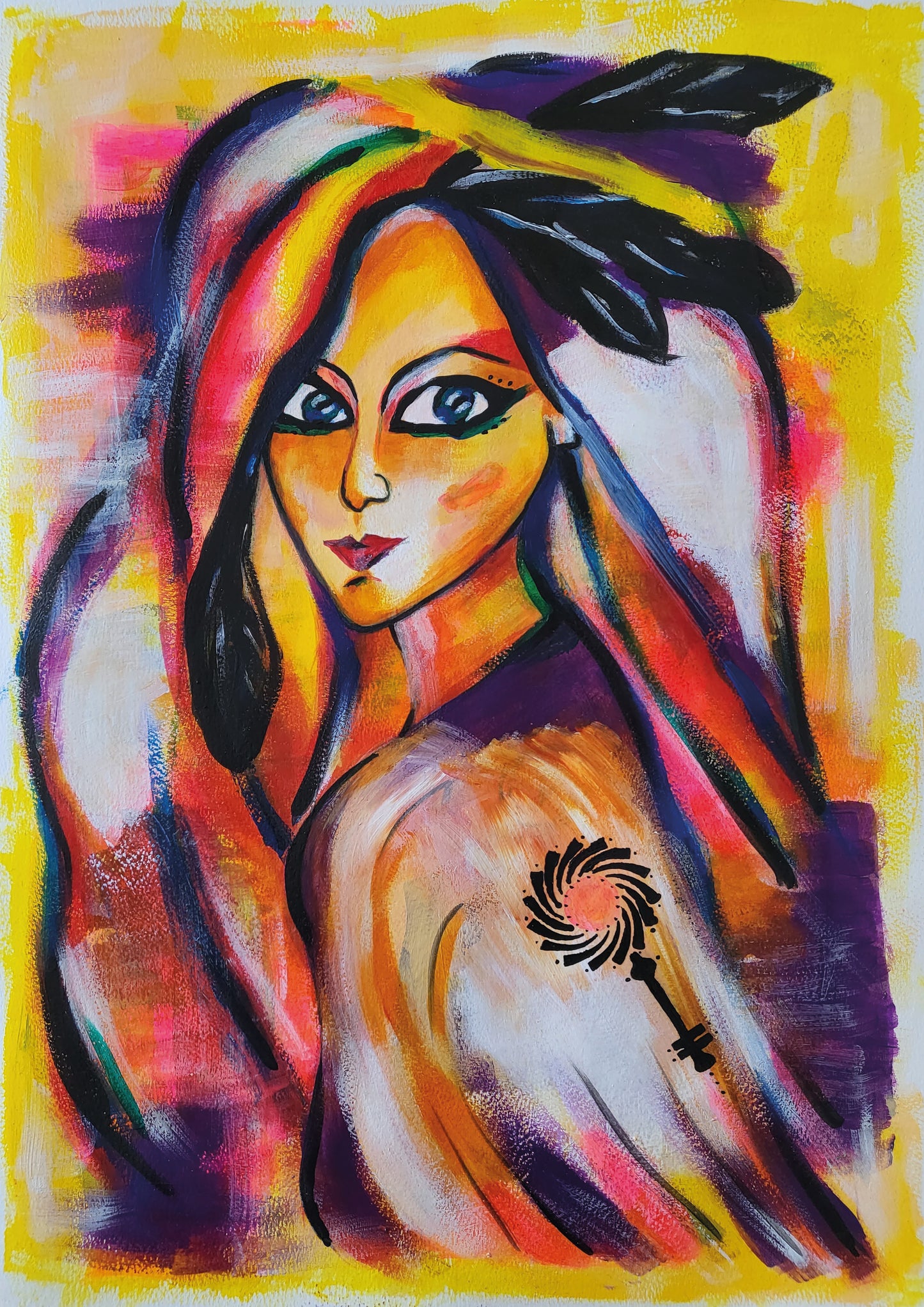 Guides: Raven woman 𓂀 / Acrylic on paper