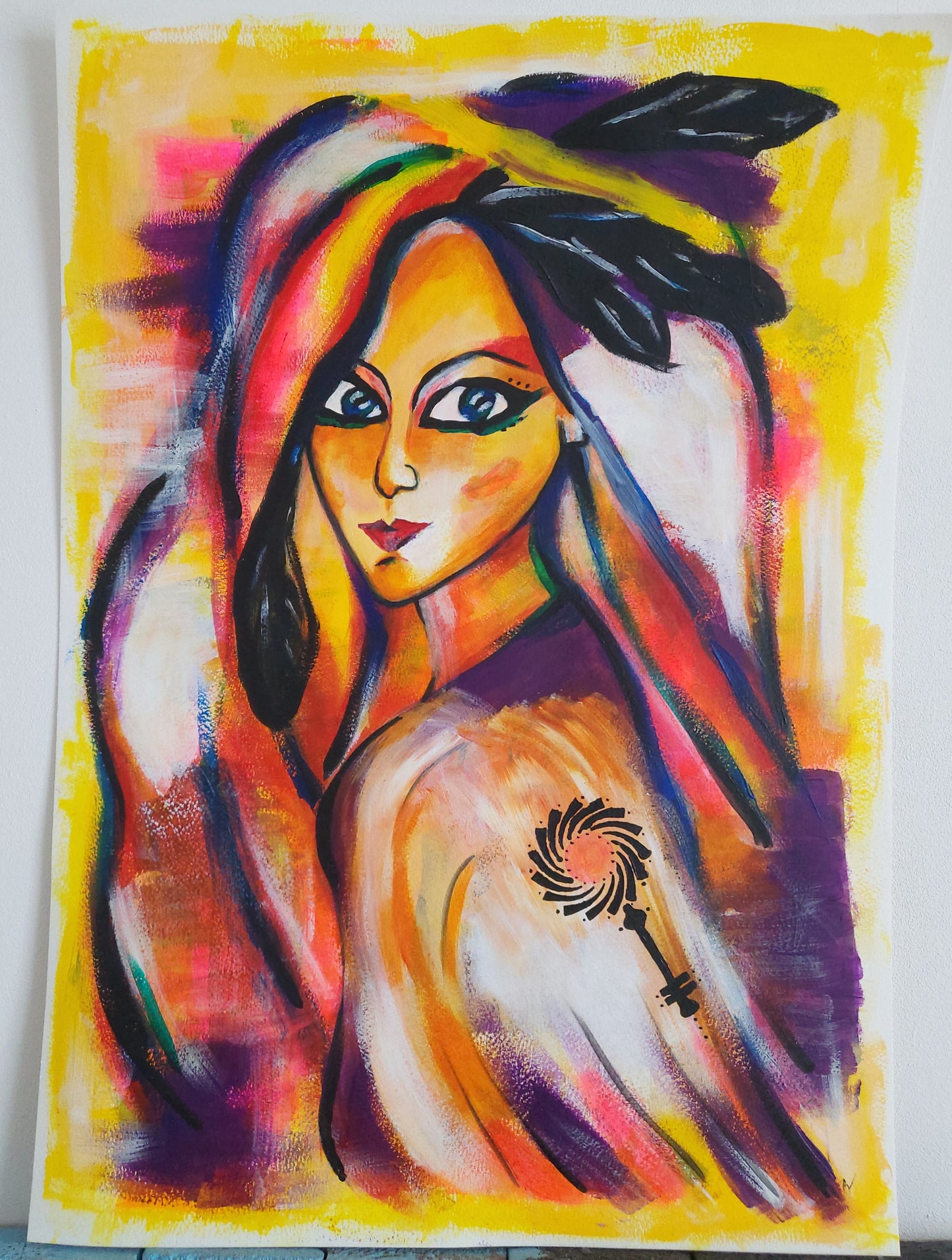 Guides: Raven woman 𓂀 / Acrylic on paper