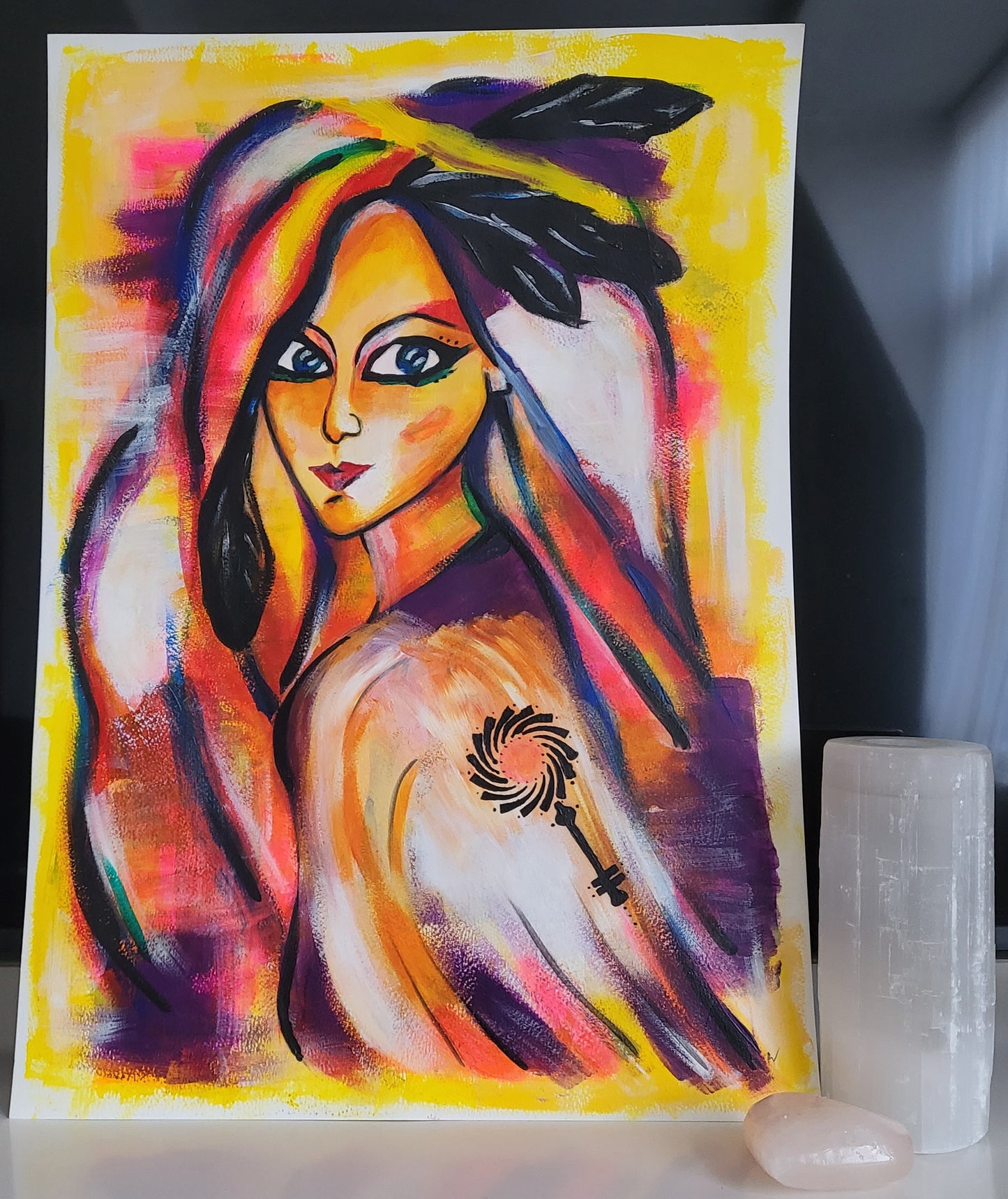 Guides: Raven woman 𓂀 / Acrylic on paper