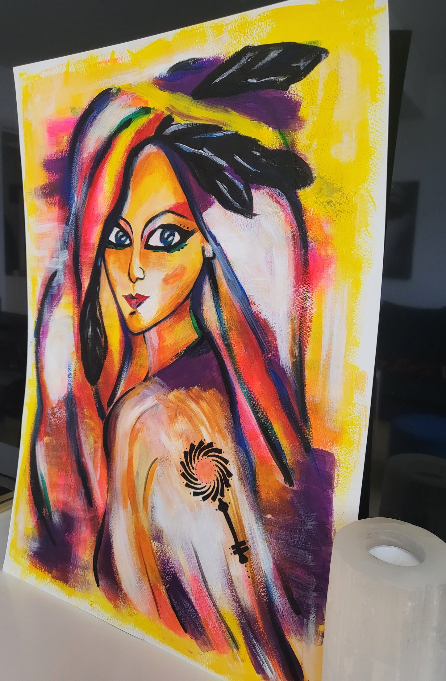 Guides: Raven woman 𓂀 / Acrylic on paper