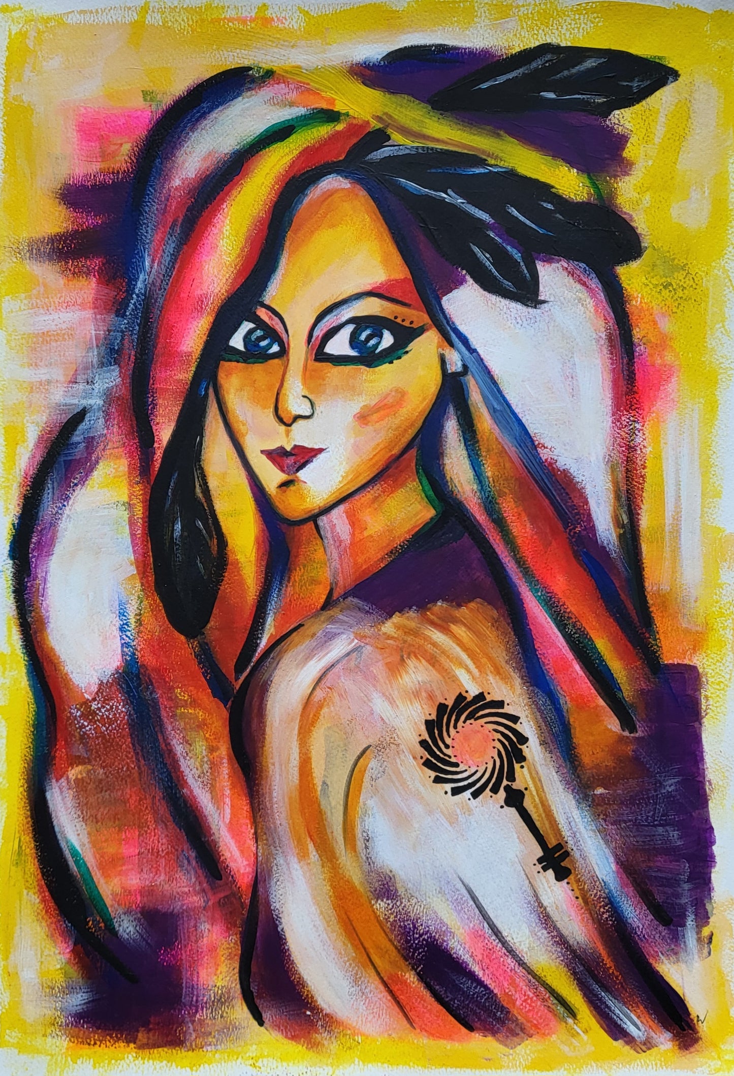 Guides: Raven woman 𓂀 / Acrylic on paper