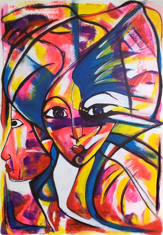 Inner world: The male principle in us / Mixed media on paper